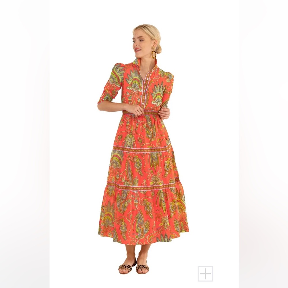 Gretchen Scott Tiered Midi Dress Size M